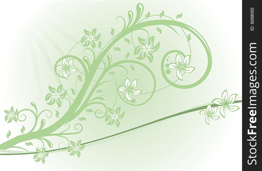 The green floral vector design