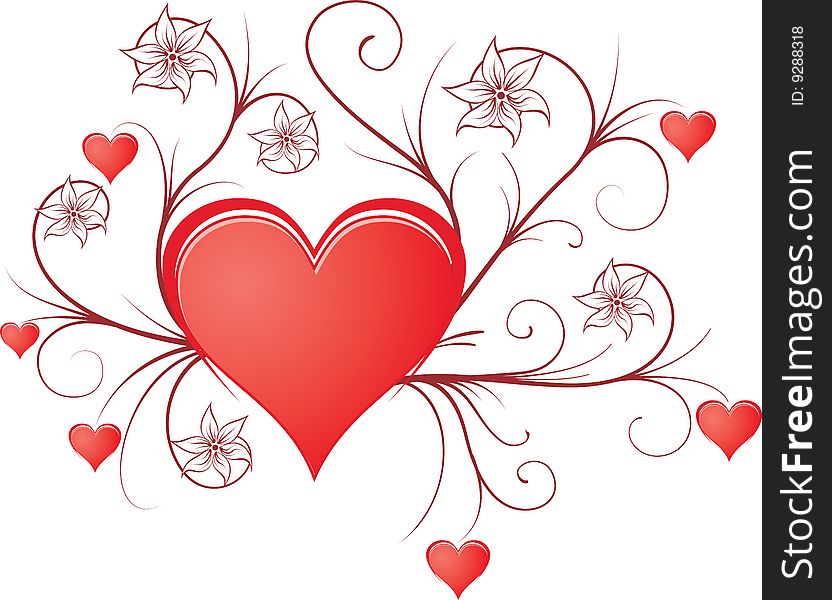 Heart valentines background - vector illustration