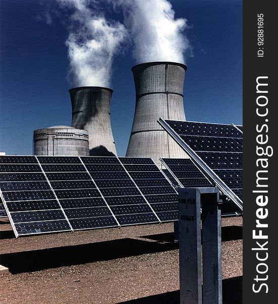Solar Farm And Cooling Towers