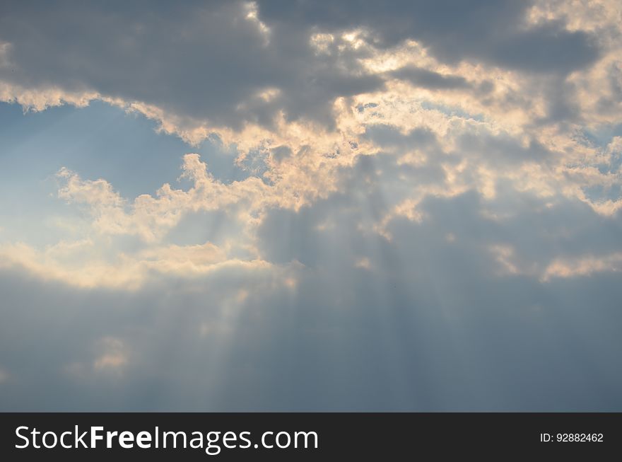 Sun rays from clouds