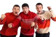 Three Aggressive Young Hooligans Stock Image Three Aggressive Young Hooligans Stock Image