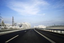 Wintertime Road Stock Photography
