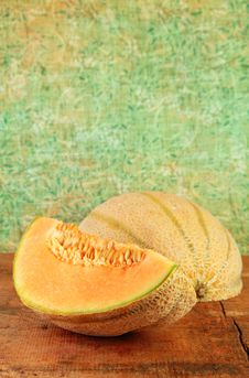 Sliced Cantaloupe On A Wooden Table Stock Image Sliced Cantaloupe On A Wooden Table Stock Image