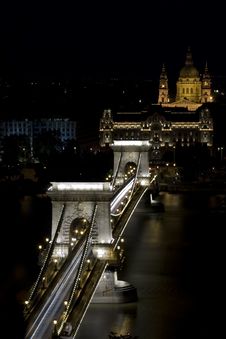 Budapest - Szechenyi Chain Bridge Stock Photo