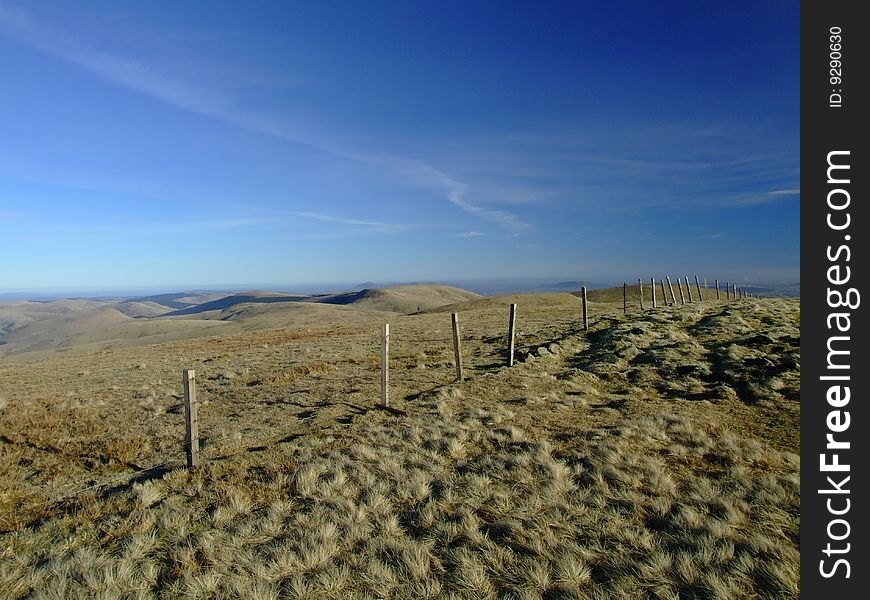 Fence in ochil hills, Scotland