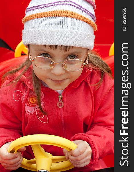 Girl In Red Car