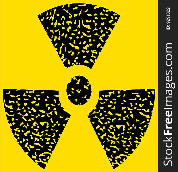 Vector illustration of grunge radioactive sign