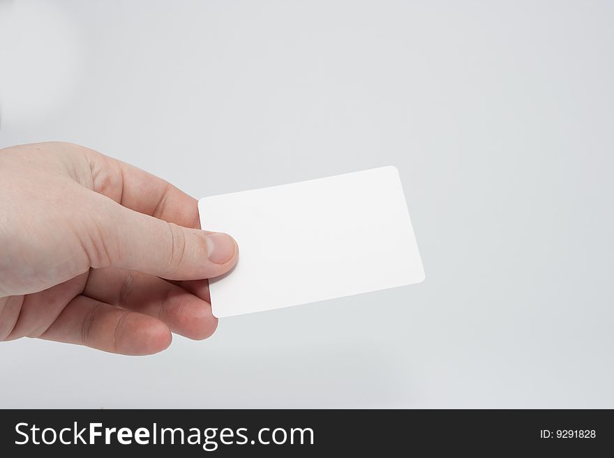 Hand With Blank Card