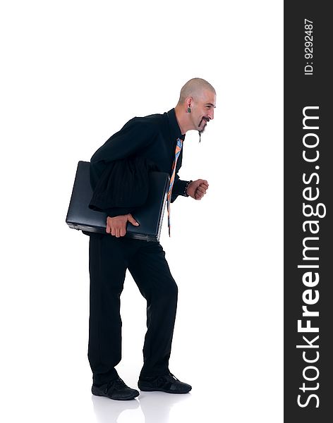 Alternative businessman formal dressed, studio shot