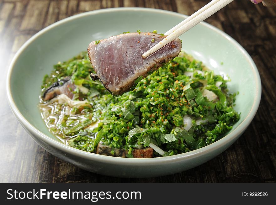 Japanese sashimi on a white dish