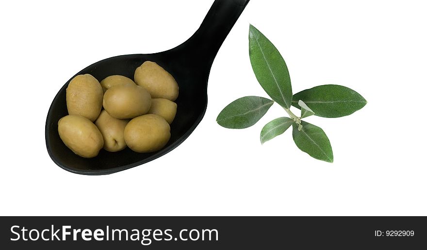 Olive fruits isolated on white background