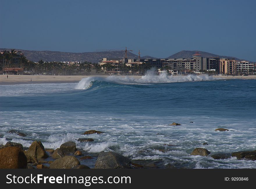 Wave at Costa Azul Surf Beak Baja California Sur Los Cabos Mexico. Wave at Costa Azul Surf Beak Baja California Sur Los Cabos Mexico