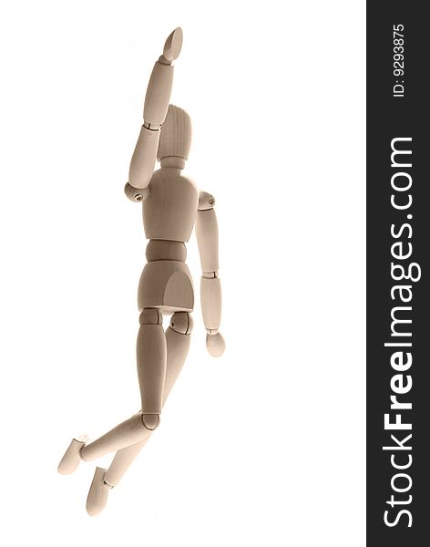 Wooden people figurine fly. Activity mannequin. Wooden people figurine fly. Activity mannequin.