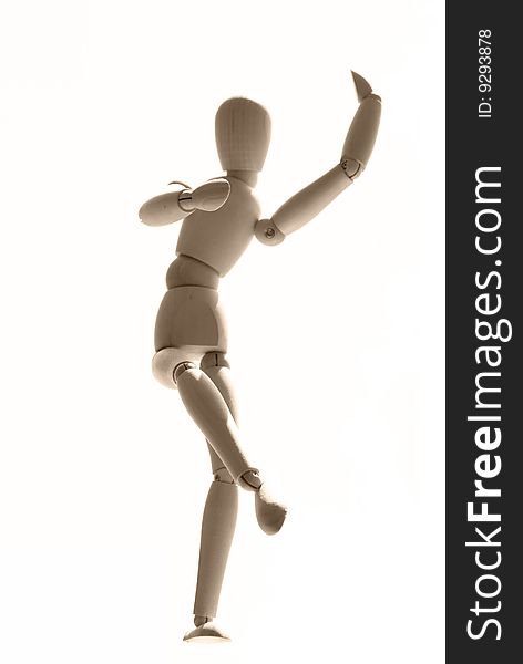 Wooden people figurine dance. Activity mannequin. Wooden people figurine dance. Activity mannequin.