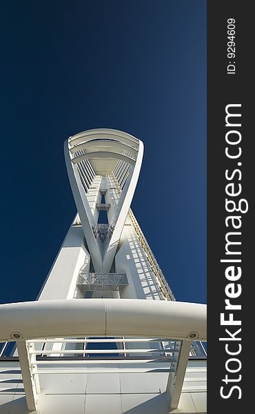 Spinnaker tower in Portsmouth from beneath