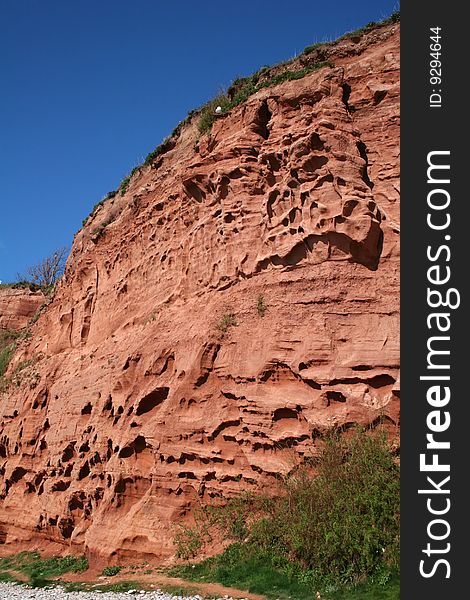 Sandstone cliffs of Jurassic coast, Devon