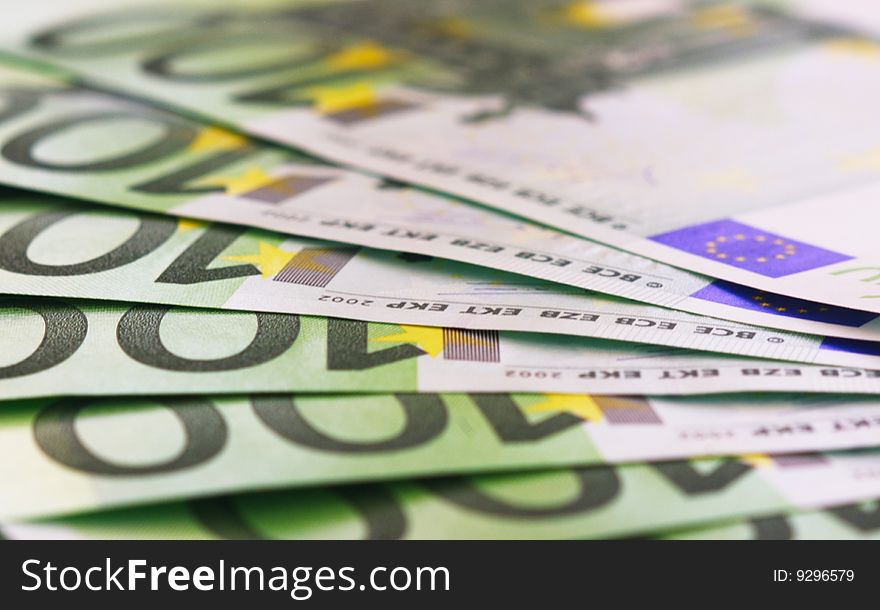 Euro banknotes stocked