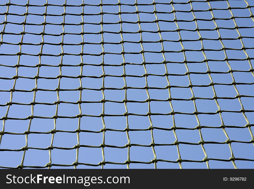 Soccer net on a sky background