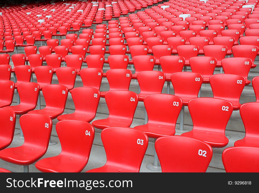 Empty seats at a stadium. Empty seats at a stadium