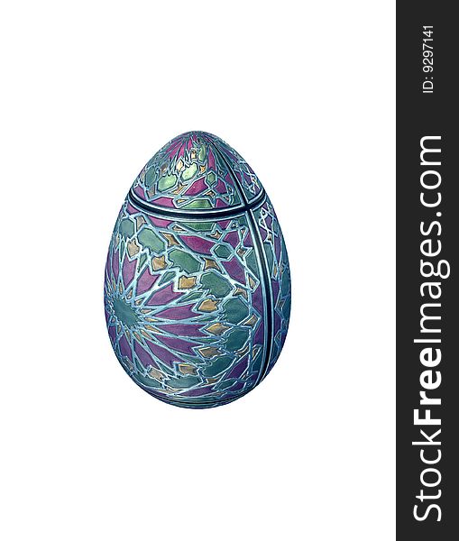 Easter egg with pattern isolated object. Easter egg with pattern isolated object