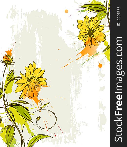 Abstract background with floral elements. Abstract background with floral elements