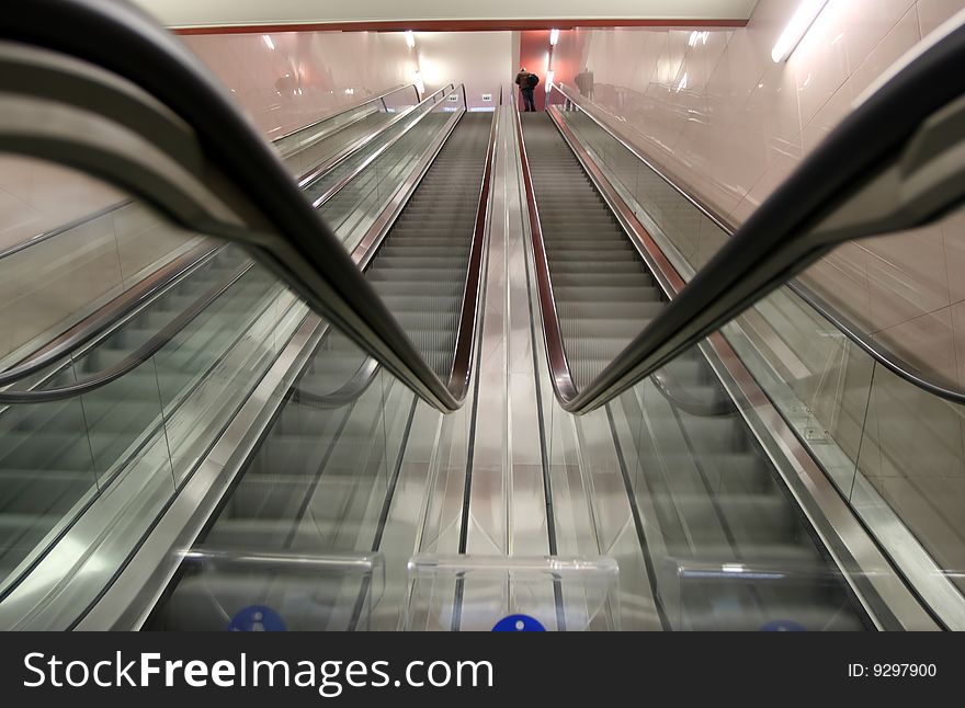 People in escalator merto station. People in escalator merto station