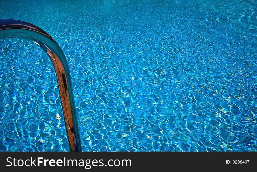 Pool with bathing ladder