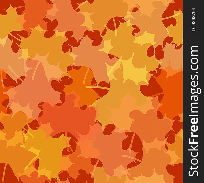 Vector illustration of Seamless Maple Leaf Pattern