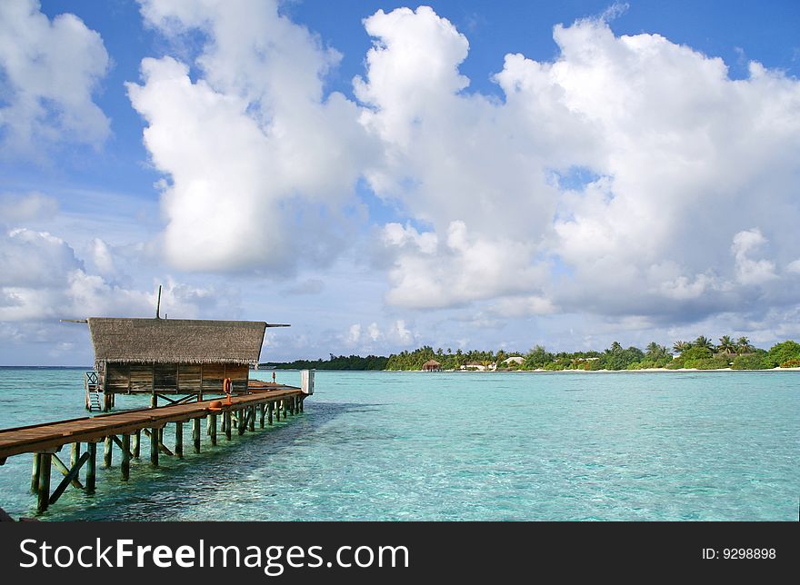 Exotic water villa of a resort in Maldives. Exotic water villa of a resort in Maldives.