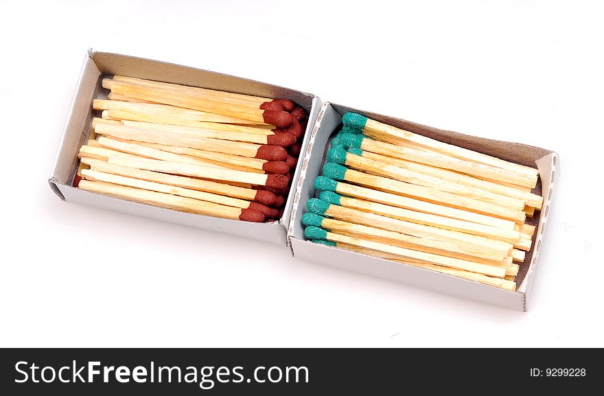 Matchsticks isolated on white background.