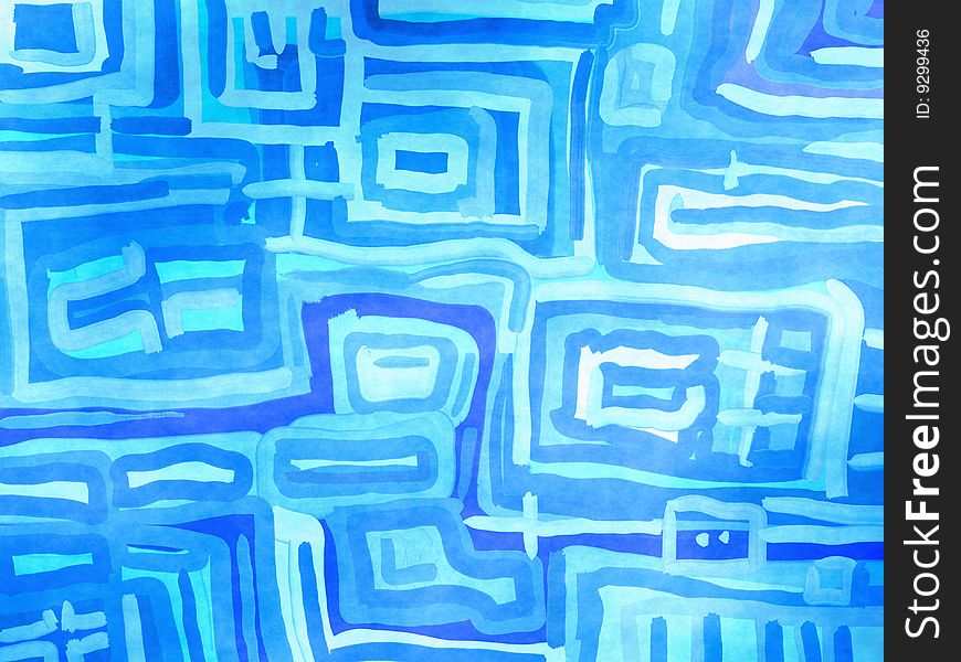 Painted Style Azure Abstract