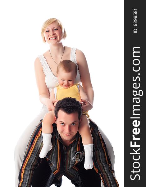 Portrait of a happy family. Shot in a studio. Portrait of a happy family. Shot in a studio.