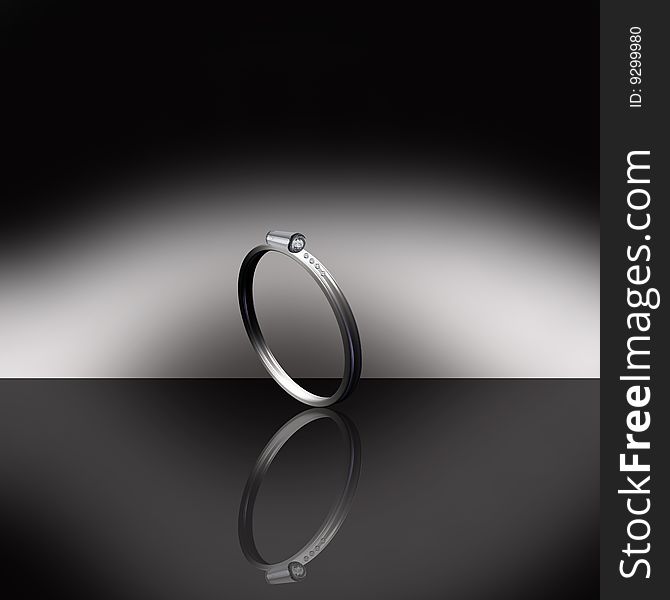 3D Original Design of a White Gold Ring