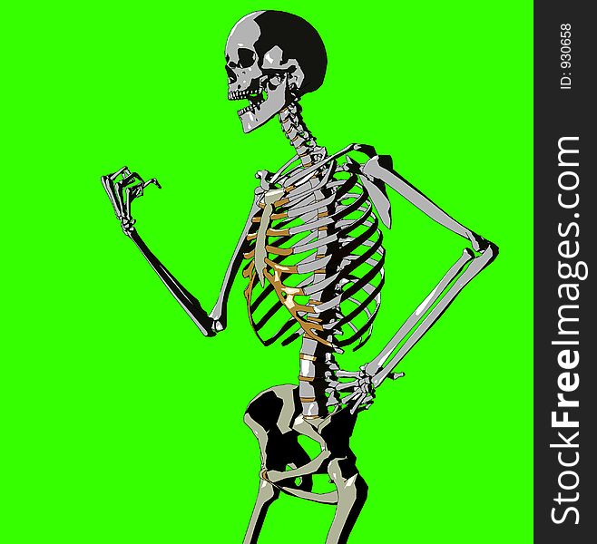 A skeleton in a pose. A skeleton in a pose.