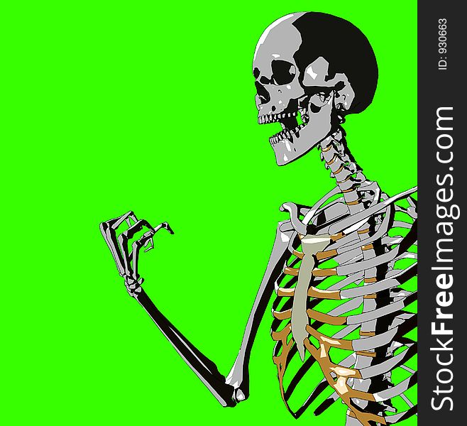 A skeleton in a pose. A skeleton in a pose