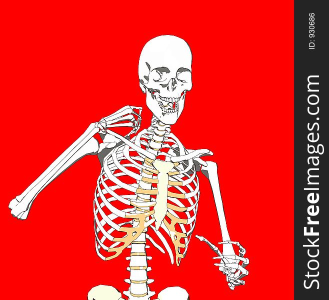 A skeleton in a pose. A skeleton in a pose.
