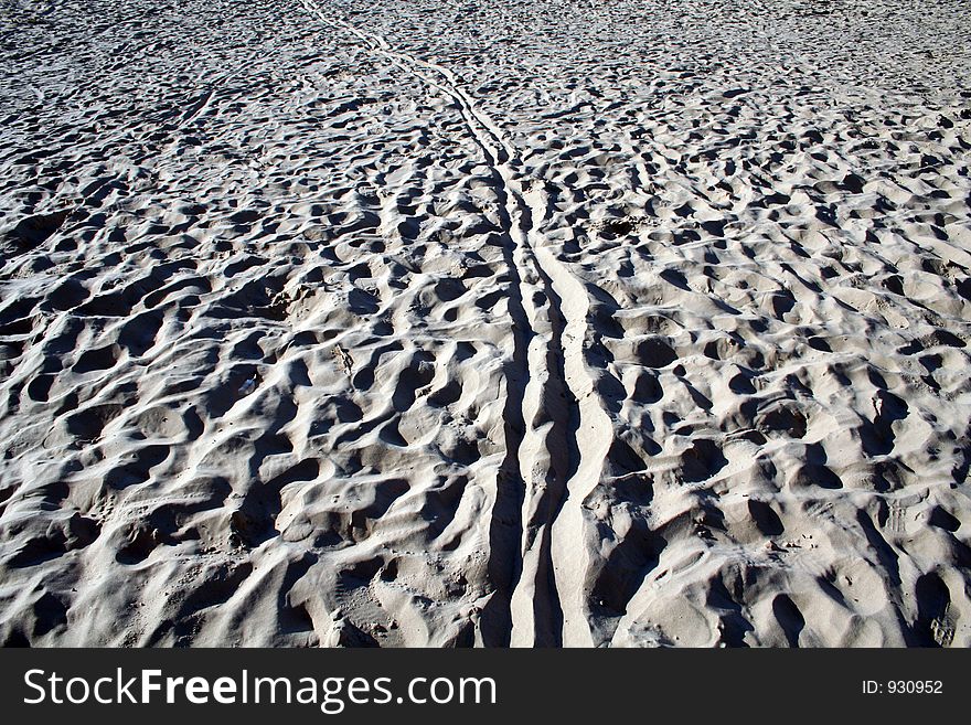 Footprints in the sand. Footprints in the sand