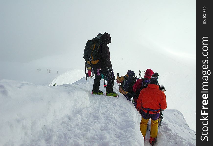 Snowy Descent into the Vallee Blanche