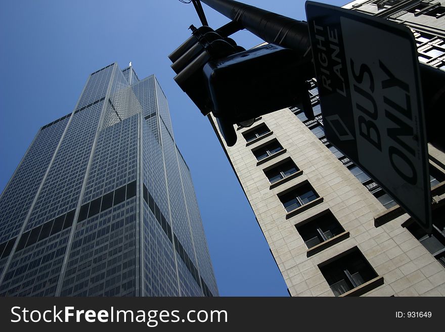 The Sears tower from below