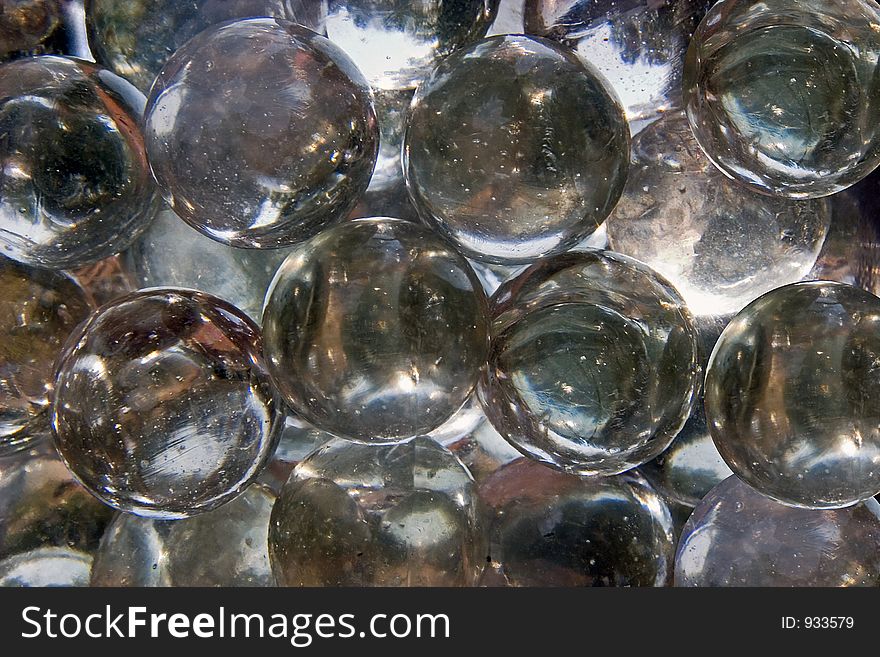 Some clear glass marbles making a great backgound