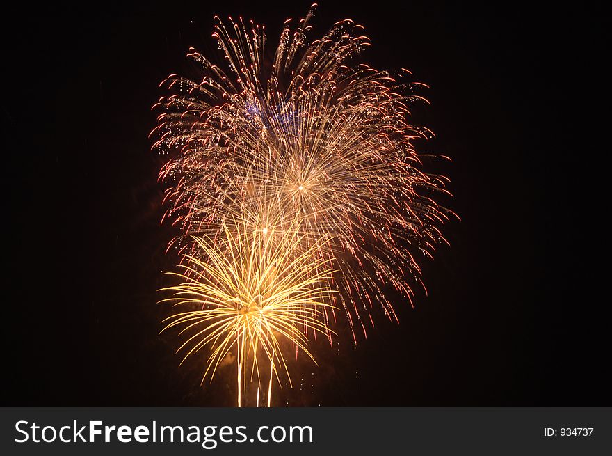 4th of July fireworks display over Red Bank New Jersey. 4th of July fireworks display over Red Bank New Jersey