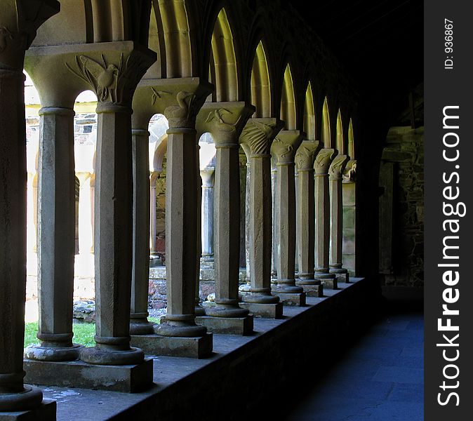 In the cloisters at Iona Abbey. In the cloisters at Iona Abbey