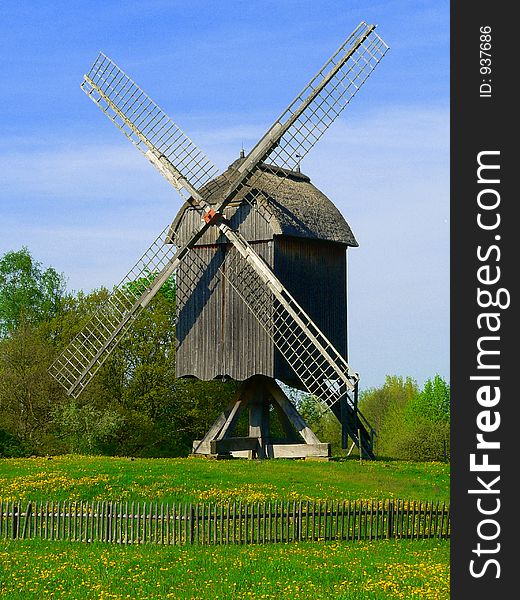 Windmill on a meadow