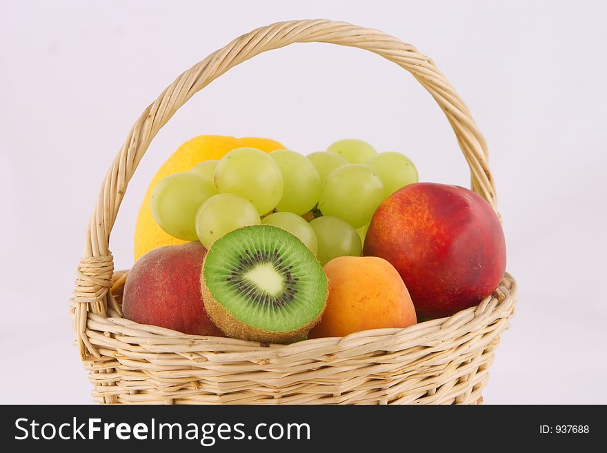 Small basket ful of fruits detail