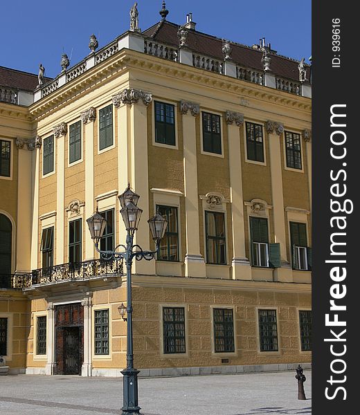 Place with lantern in front of the Vienna castle