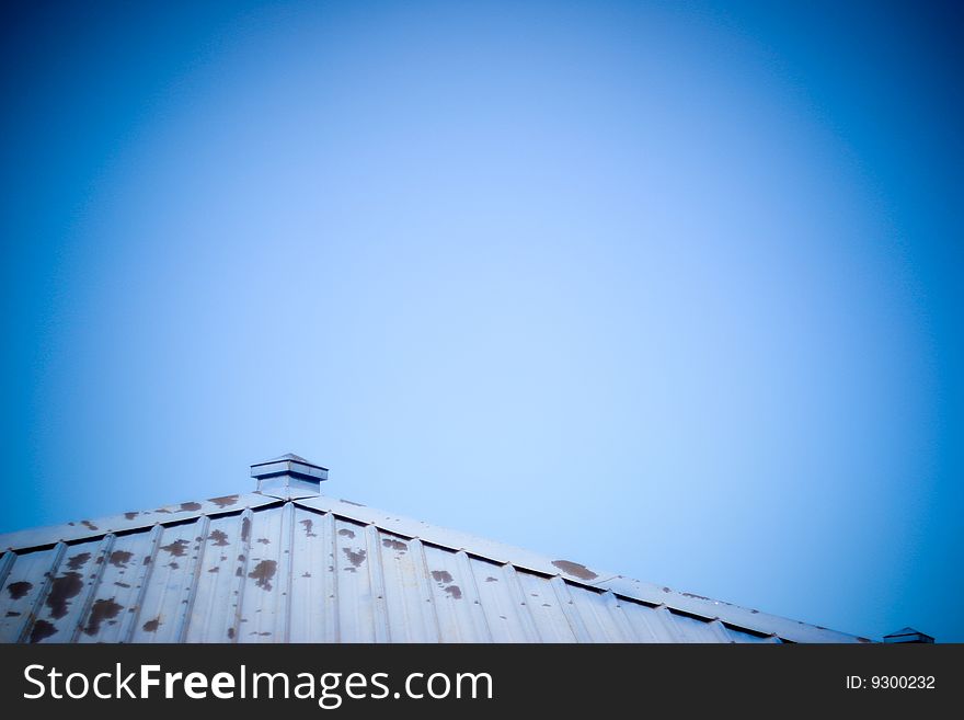 Asia, Taiwan, Ilan travel, an old iron old house, the top is a beautiful blue sky