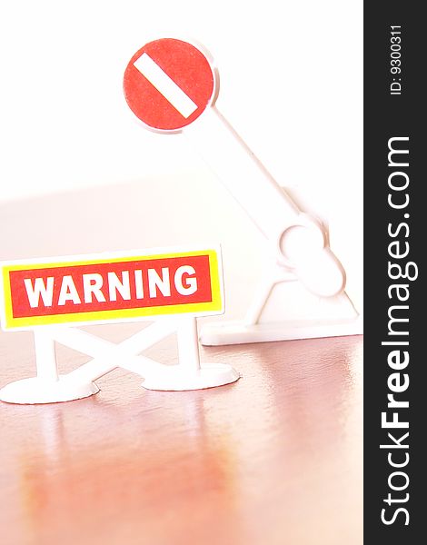 Warning signal on white background. abstract image