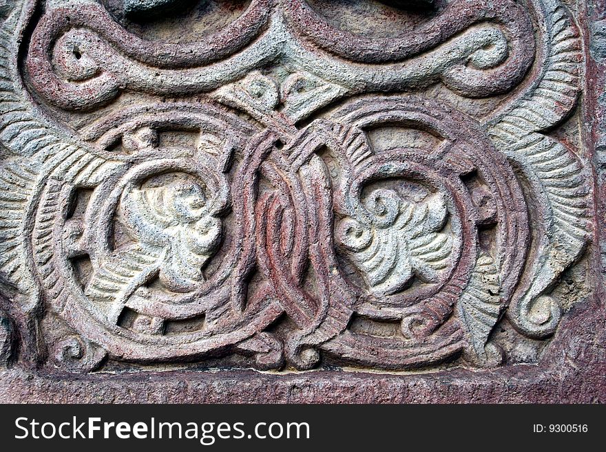 Cross stone detail,armenia