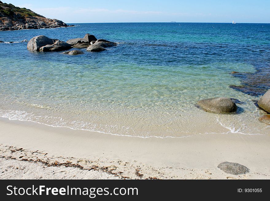 A beautiful white-sand beach. Sardinia Italy