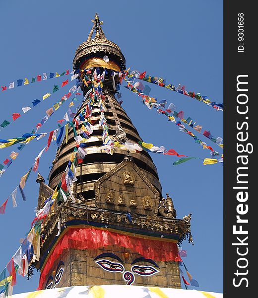 Nepalese stupa in Swayambhunath,Nepal